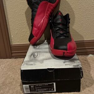 Jordan Retro Athletic Shoes - Black and Red